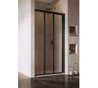 Ravak Supernova - Porte de douche Slim en trois partie ASDP3-110, 107-111 cm, noir/verre transparent 00VD03R2Z1