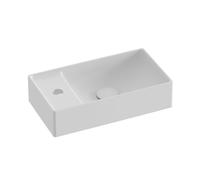 Ravak Veda 400 - Lave-mains, 40x22 cm, sans trop-plein, trou pour robinet, blanc mat XJX0E240002