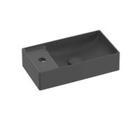 Ravak Veda 400 - Lave-mains 40x22 cm, sans trop-plein, trou pour robinetterie, anthracite XJX03240000