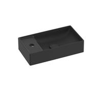 Ravak Veda 400 - Lave-mains 40x22 cm, sans trop-plein, trou pour robinetterie, noir mat XJX0D240000