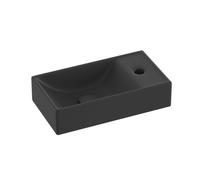 Ravak Veda 400 - Lave-mains 41x22 cm, sans trop-plein, trou pour robinetterie à droite, noir mat XJXPD240000