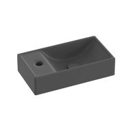 Ravak Veda 400 - Lave-mains 41x22 cm, sans trop-plein, trou pour robinetterie à gauche, anthracite XJXL3240000