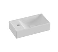 Ravak Veda 400 - Lave-mains 41x22 cm, sans trop-plein, trou pour robinetterie à gauche, blanc XJXL1240000