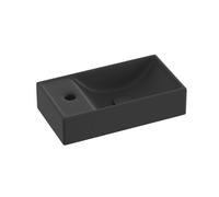 Ravak Veda 400 - Lave-mains 41x22 cm, sans trop-plein, trou pour robinetterie à gauche, noir mat XJXLD240000