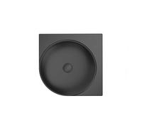 Ravak Yard - Lavabo d'angle 45x45 cm, sans trop-plein, sans trou pour robinet, noir mat XJX0D045000