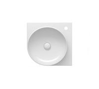 Ravak Yard - Lavabo d'angle 45x45 cm, sans trop-plein, trou pour robinet, blanc XJX01245000