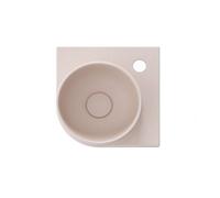 Ravak Yard - Lave-mains d’angle 28 x28 cm, sans trop-plein, trou pour robinet, Alabaster Pink XJX0G228000