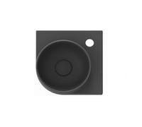 Ravak Yard - Lave-mains d'angle 28 x28 cm, sans trop-plein, trou pour robinetterie, anthracite XJX03228000