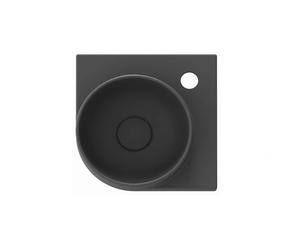 Ravak Yard - Lave-mains d'angle 28 x28 cm, sans trop-plein, trou pour robinetterie, anthracite XJX03228000