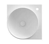 Ravak Yard - Lave-mains d'angle, 45x45 mm, sans trop-plein, trou pour robinet, blanc mat XJX0E245001