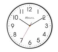 Horloge murale analogique en verre pour le bureau et la cuisine - 40 cm - blanche