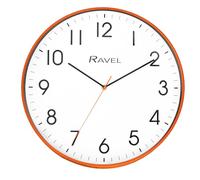 Horloge murale moderne de 40 cm, analogique à quartz, orange