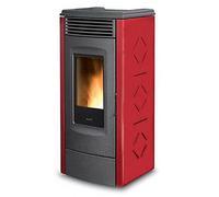 Ravelli Poêle à granulés RC 120 Touch KW 12,00 en fonte rouge haute efficacité