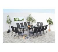 Concept Usine Table de jardin Ravenne avec 12 chaises en aluminium gris