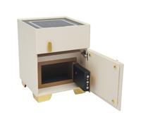 ravixia Table de chevet avec coffre-fort, haut-parleur et station de charge | Table de chevet sécurisée avec serrure électronique, station de charge sans fil et haut-parleur - Lumière ambiante 3 couleurs