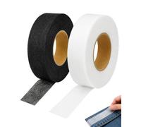 RAVNIX 2 Pièces Bande Thermocollante, 2x 50m (20mm) Noir/Blanc | Ruban Thermocollant & Adhésif Textile | Lavable en Machine & Forte Adhérence | Idéal pour Ourlets de Pantalons & Rideaux sans Couture