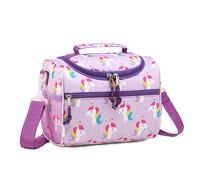 RAVUO Sac Isotherme Repas Filles, Mignon Licorne Sac à Lunch pour Garçons Boîte à Repas Isotherme Enfant Sac à Déjeuner Lunch Bags Box avec Bandoulière Amovible pour Pique Nique École