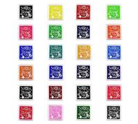 Ravytha Tampons Encreurs Enfants, 24 Couleurs Encre Doigt Encreur Couleur Tampon Enfant Coussins pour Empreinte, Craft Stamps et Card Making Decoration Petite Boîte Indépendante