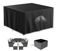 Raweao Housse Salon de Jardin pour Set de Rattan Cube, 125x125x74cm, 500D Oxford Imperméable Couverture de Meubles Exterieur Bâche Table de Jardin Anti-UV pour 4 Places