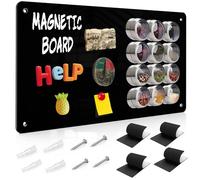 Raweao Tableau Magnétique Noir, 29x 43,5x0,08cm Ultra fin Tableau Aimanté Murale pour Aimants, A3 Plaque Magnétique pour Maison Cuisine et Bureau (Noir - 1 Piece)