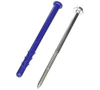 RAWLPLUG Lot de 25 chevilles de cadre FF1 10 x 160 cm avec col et vis hexagonale, R-FF1-N-10K160