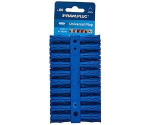 Rawlplug UNO 68595 Lot de 80 fiches Bleu 8 x 32 mm