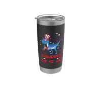 Rawrrr ! In The USA T rex Dinosaur 4th Of July America Flag Gobelet isotherme en acier inoxydable double paroi