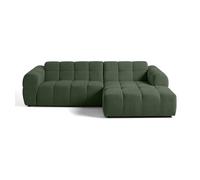 Lisa Design Canapé d'angle droit Ray 4 places en tissu texturé Vert