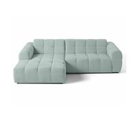 Lisa design Canapé d'angle gauche Ray 4 places en tissu texturé Bleu