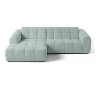 Lisa design Canapé d'angle gauche Ray 4 places en tissu texturé Bleu