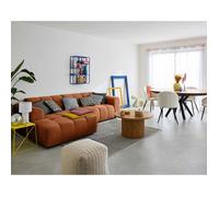 Lisa Design – Canapé d'angle gauche Ray – 4 places – Tissu texturé – Rouille