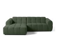 Lisa design Canapé d'angle gauche Ray – 4 places – tissu texturé – Vert