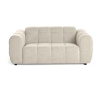 Ray - canapé droit 2 places en tissu texturé - Beige