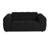 Ray - canapé droit 2 places en tissu texturé - Noir Noir G