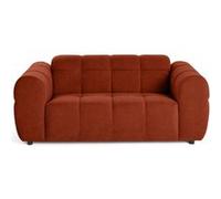 Ray - canapé droit 2 places en tissu texturé - Rouge Rouge G
