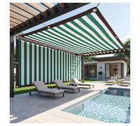 Rayé Vert et blancFilet d’ombrage terrasse 4.2x24M Toile Rayé Vert et Blanche esthétique et Pratique, 90% Anti-Chaleur UV, Bordures Double Couture pour Une Longue durée de Vie