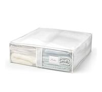 Rayen | Boîte de Rangement pour vêtements et couvertures | Sac en PVA à Fermeture éclair pour Rangement de vêtements, résille Respirante, Pliable et résistant | 55 x 65 x 20 cm | Translucide