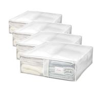 Rayen | Boîte de Rangement pour vêtements et couvertures | Sac en PVA à Fermeture éclair pour Rangement de vêtements, résille Respirante, Pliable et résistant | 55 x 65 x 20 cm | Translucide