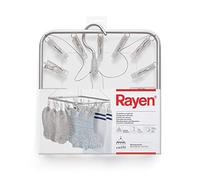 Rayen | Corde à Linge avec des pincettes | Corde à Linge à Suspendre | Petits lavages | Convient pour intérieur et extérieur | 28,5 x 28 cm, Blanc
