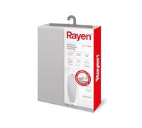 Rayen | Housse pour table à repasser | 4 épaisseurs: mousse, molleton, tissu 100 % coton et aluminium | Housse à revêtement en aluminium | Gamme Premium | 126x40 cm | Gris clair