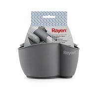 Rayen | Organisateur de l’évier | Résistant et Flexible pour évier à Deux brochets | 12,5 x 9,5cm, Gris