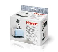 Rayen Organisateur d'ustensiles pour évier avec Espace intérieur personnalisé, Compartiments et Plateau d'égouttement Facile à Nettoyer Gris Clair/Gris foncé 17 x 13,3 x 11,5 cm