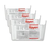 Rayen | Panier Suspendu pour Étagères | Rangement Multifonction | Installation Facile | Capacité Optimale | 30 x 15 x 25 cm | pour Étagères jusqu'à 2,6 cm (Lot de 4)