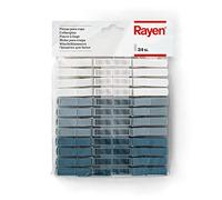 Rayen | Pinces à Linge Plastique Haute Qualité | Antidérapantes, Sans Marque sur les Vêtements | 24 Pièces | 9 x 1 x 1 cm | Blanc, Gris, Gris Foncé