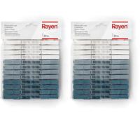 Rayen | Pinces à Linge Plastique Haute Qualité | Antidérapantes, sans Marque sur Les Vêtements | 24 Pièces | 9 x 1 x 1 cm | Blanc, Gris, Gris Foncé (Lot de 2)