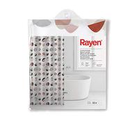 Rayen | Rideaux de Salle de Bain | Rideau de Douche ou Baignoire | Imperméable | PVA | Translucide | Oeillets PVC | Comprend 12 Crochets | 180 x 200 cm | Blanc avec Films colorés