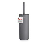 Rayen | WC Brosse avec Couvercle | Nettoyage Efficace | Douce-Touch | 37 x 9,2 cm | Gris et Noir