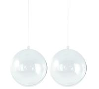 Rayer Boule en Plastique 18 cm ø à Suspendre, sécable en 2 pcs Cristal, 3911737 (Lot de 2)