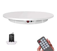 RayGenius Charge 100kg 52cm Photographie PréSentoir Rotatif Rotatif 360 Electrique PréSentoir Produit Plateau Tournant pour Tournage VidéO,Rechargeable-White