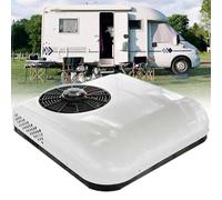 RayGenius Climatiseur RV 12v/24v Climatiseur spécial Parking, climatiseur de Toit Ultra-Mince pour Voiture, capacité de Refroidissement de 2600w, Facile à Installer pour Voiture RV Truck,24VDC-White